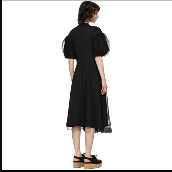 Simone Rocha Short Sleeve Dress with Tulle Overlay - Picture 2 of 6